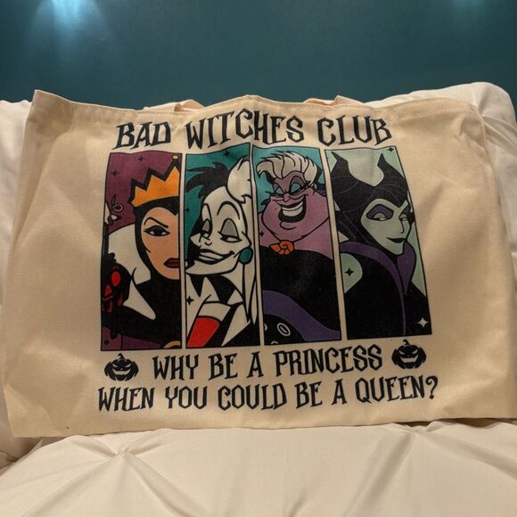 Disney’s Bad Witches Club Villains Large Capacity Tote Bag Beach Shopping Bag - Picture 1 of 4